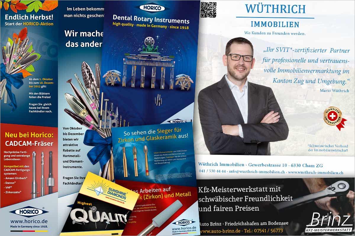 Print-Anzeigen + Werbeanzeigen der Werbeagentur für Deißlingen und Rottweil
